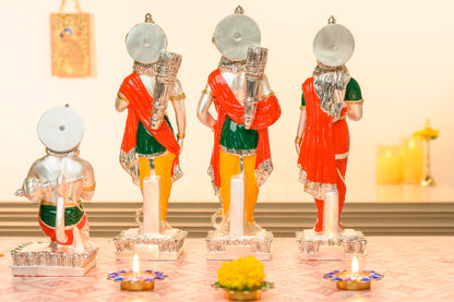 Ram Darbar Murti Set in 24K Gold & 999 Silver | Panchdhatu-Inspired Matte Finish for Mandirs & Ceremonial Gifting