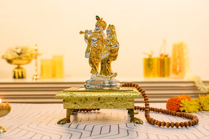 Radha Krishna Idol | 24K Gold Plated | Eternal Love Figurine with Divine Detailing