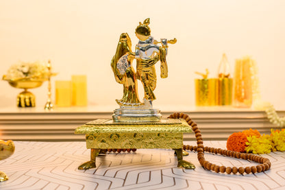 Radha Krishna Idol | 24K Gold Plated | Eternal Love Figurine with Divine Detailing