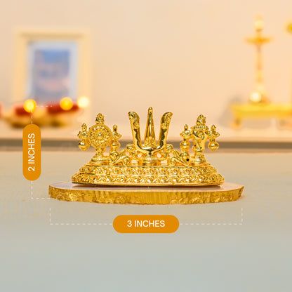 Shankh Chakra Tilak Namam Set in 24K Gold | Vaishnavite Symbol Decor for Pooja & Temple Gifting