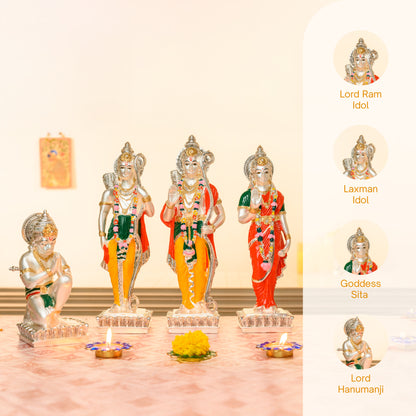 Ram Darbar Murti Set in 24K Gold & 999 Silver | Panchdhatu-Inspired Matte Finish for Mandirs & Ceremonial Gifting